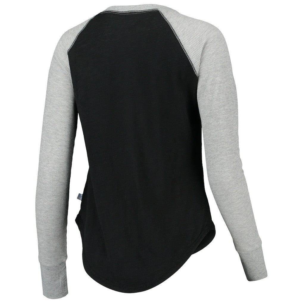 New Orleans Saints Touch Women's Waffle Raglan Lightweight Long Sleeve T-Shirt Black