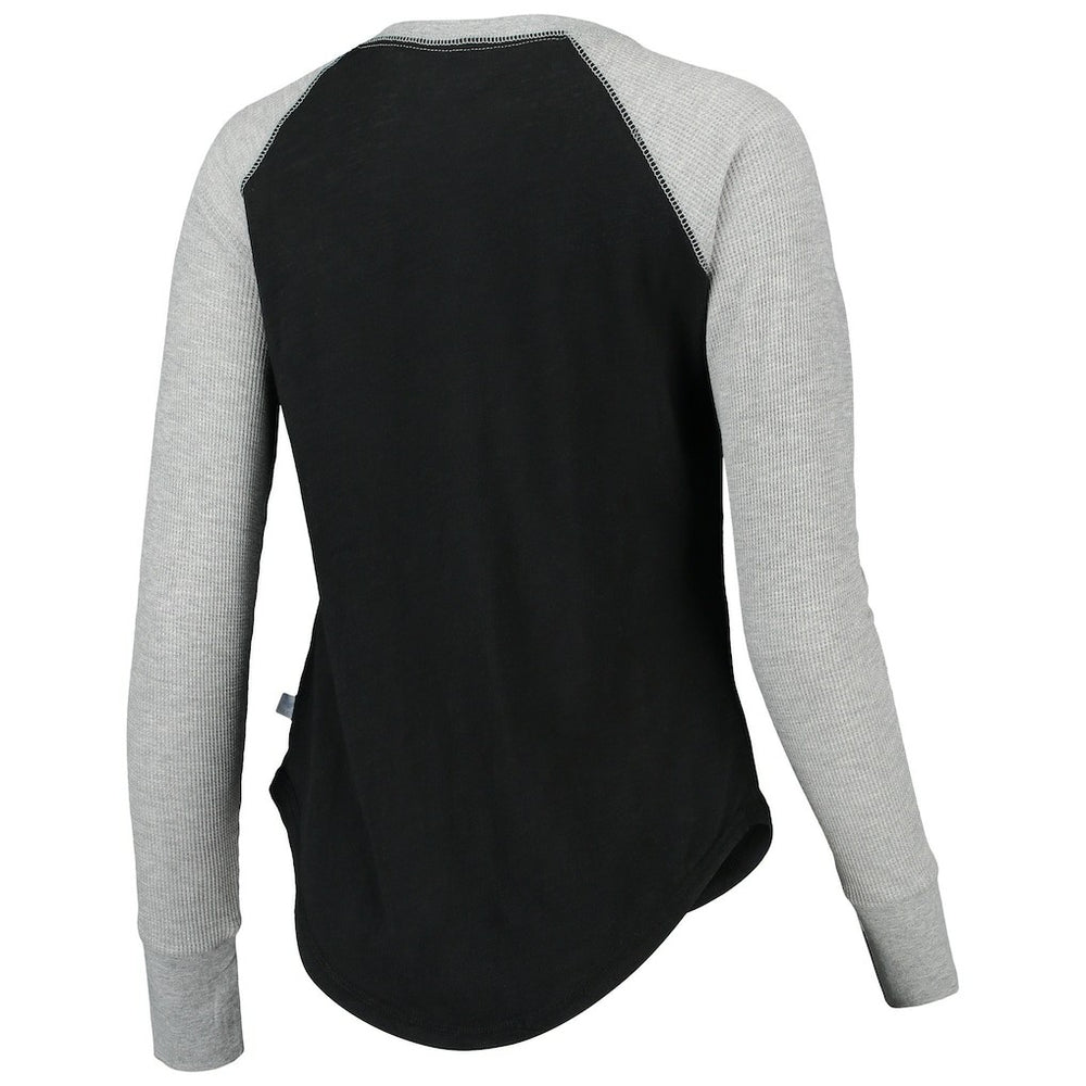 New Orleans Saints Touch Women's Waffle Raglan Lightweight Long Sleeve T-Shirt Black