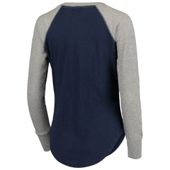 Seattle Seahawks Touch Women's Waffle Raglan Lightweight Long Sleeve T-Shirt College Navy
