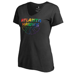 Atlanta Hawks Women's Team Pride Wordmark V-Neck T-Shirt Black