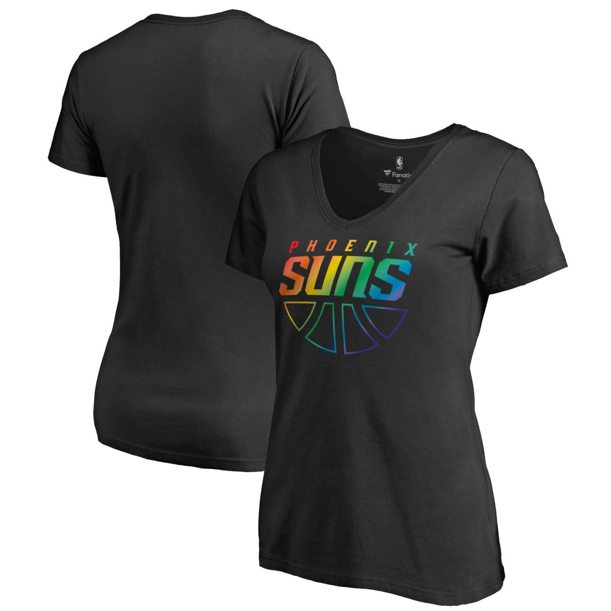 Phoenix Suns Women's Team Pride Wordmark V-Neck T-Shirt Black