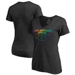 San Antonio Spurs Women's Team Pride Wordmark V-Neck T-Shirt Black