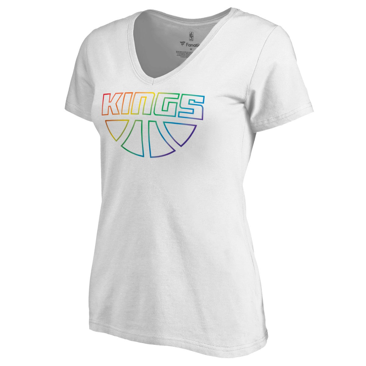 Sacramento Kings Women's Team Pride Wordmark V-Neck T-Shirt White