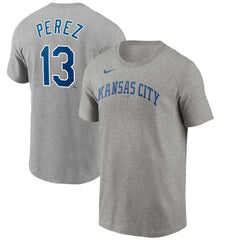 Salvador Perez Kansas City Royals Nike Name & Number T-Shirt - Gray T-shirts