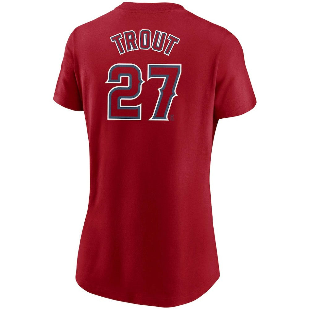 Mike Trout Los Angeles Angels Nike Women's Name & Number T-Shirt - Red T-shirts