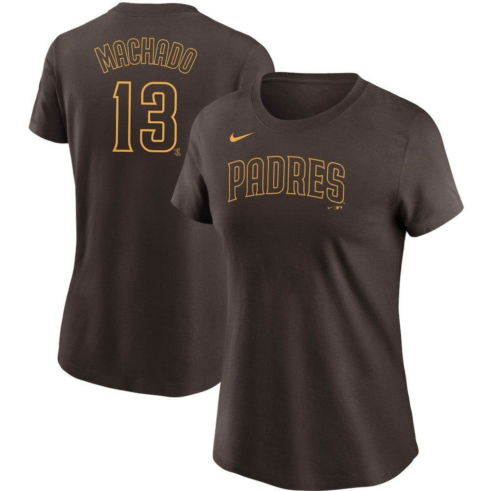 Manny Machado San Diego Padres Nike Women's Name & Number T-Shirt - Brown T-shirts