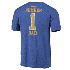 Los Angeles Rams Greatest Dad Retro Tri-Blend T-Shirt Heathered Royal