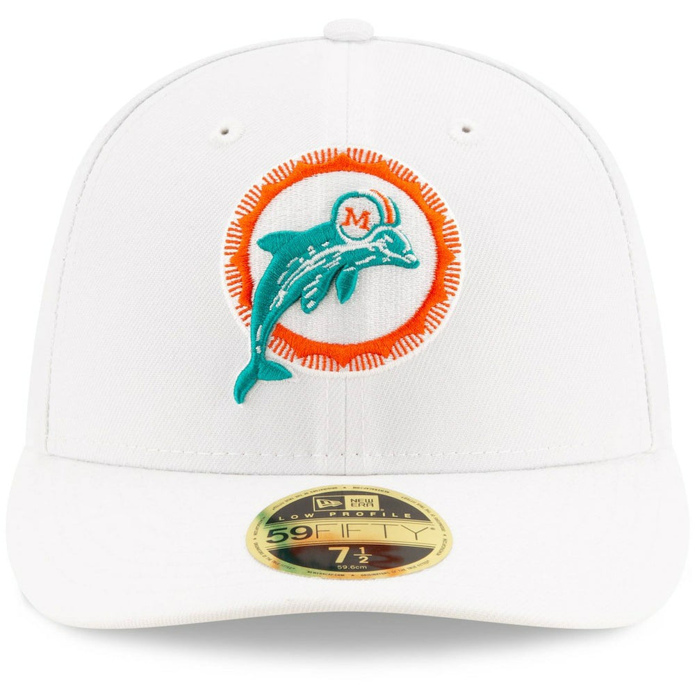 Miami Dolphins New Era Omaha Low Profile 59FIFTY Fitted Hat White