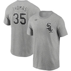 Frank Thomas Chicago White Sox Nike Cooperstown Collection Name & Number T-Shirt - Heathered Gray T-shirts
