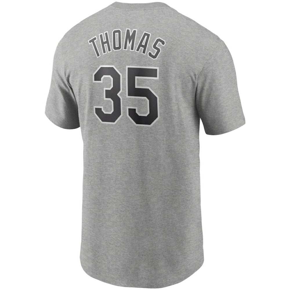 Frank Thomas Chicago White Sox Nike Cooperstown Collection Name & Number T-Shirt - Heathered Gray T-shirts