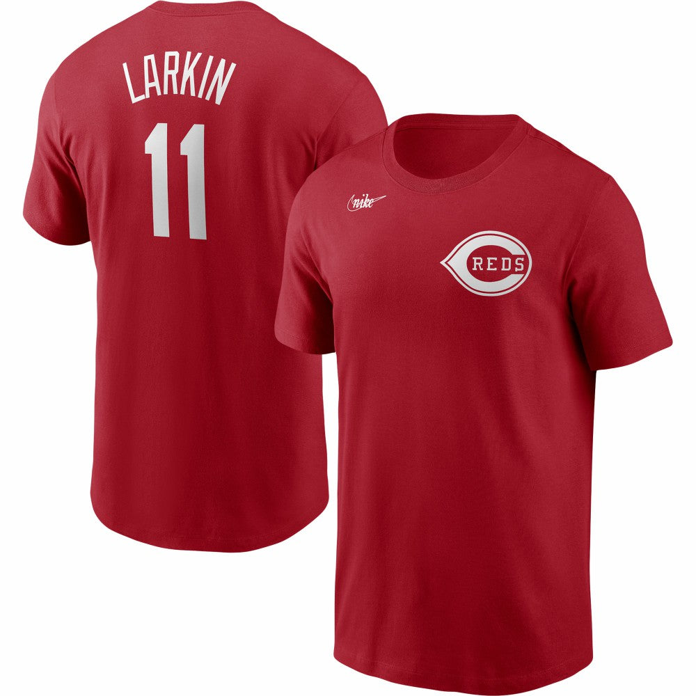 Barry Larkin Cincinnati Reds Nike Cooperstown Collection Name & Number T-Shirt - Red T-shirts