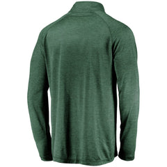 Athletics Fanatics Iconic Striated Primary Logo Raglan Quarter-Zip Pullover Jacket - Green Jackets
