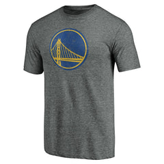 Golden State Warriors Distressed Primary Logo Tri-Blend T-Shirt Gray