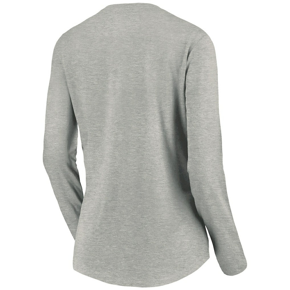 Golden State Warriors Women's Primary Logo Long Sleeve V-Neck T-Shirt Heather Gray