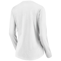 Golden State Warriors Women's Primary Logo Long Sleeve V-Neck T-Shirt White