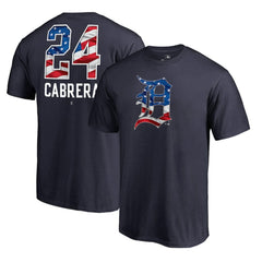 Miguel Cabrera Detroit Tigers Banner Wave Name & Number T-Shirt - Navy T-shirts
