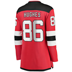 NHL Jack Hughes New Jersey Devils Fanatics Women's Home Breakaway Jersey - Red