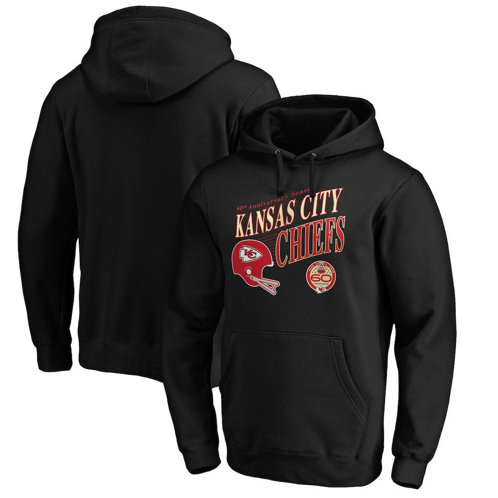 Kansas City Chiefs 60th Season Logo Rise Pullover Hoodie Black