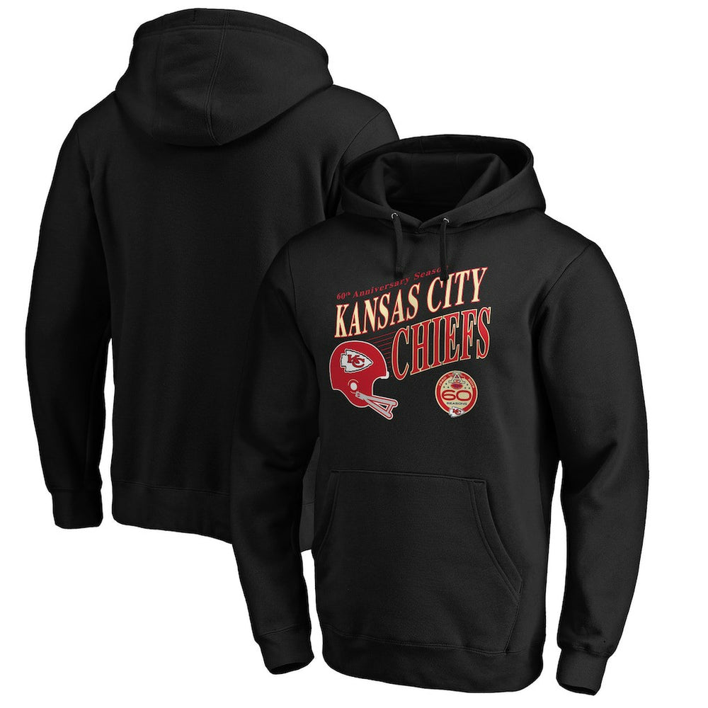 Kansas City Chiefs 60th Season Logo Rise Pullover Hoodie Black
