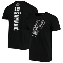Luka Samanic San Antonio Spurs Playmaker Name & Number Logo T-Shirt Black