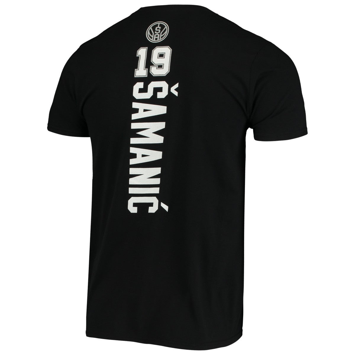 Luka Samanic San Antonio Spurs Playmaker Name & Number Logo T-Shirt Black