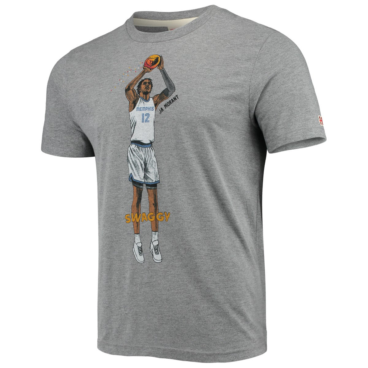 Ja Morant Memphis Grizzlies Player Graphic Tri-Blend T-Shirt Gray