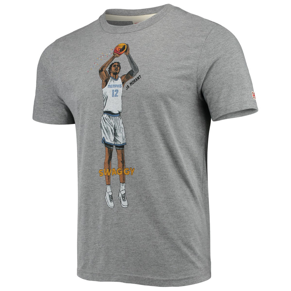 Ja Morant Memphis Grizzlies Player Graphic Tri-Blend T-Shirt Gray