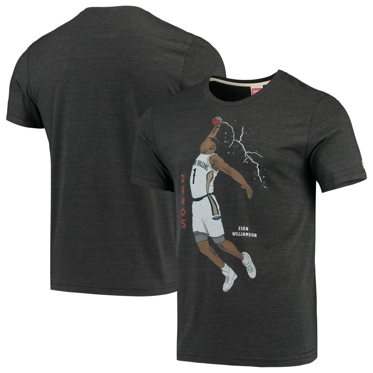 Zion Williamson New Orleans Pelicans Player Graphic Tri-Blend T-Shirt Charcoal