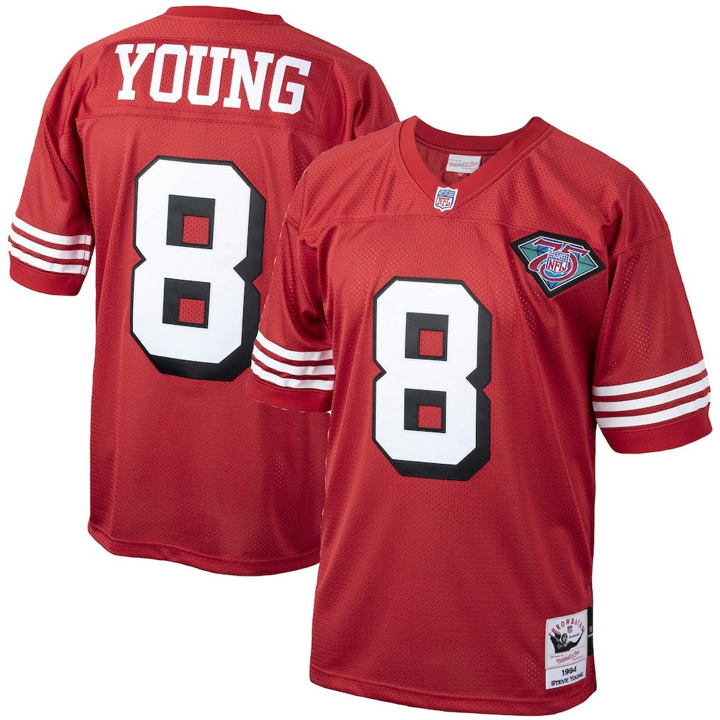 Steve Young San Francisco 49ers 1994 Authentic Throwback Retired Player Jersey Scarlet
