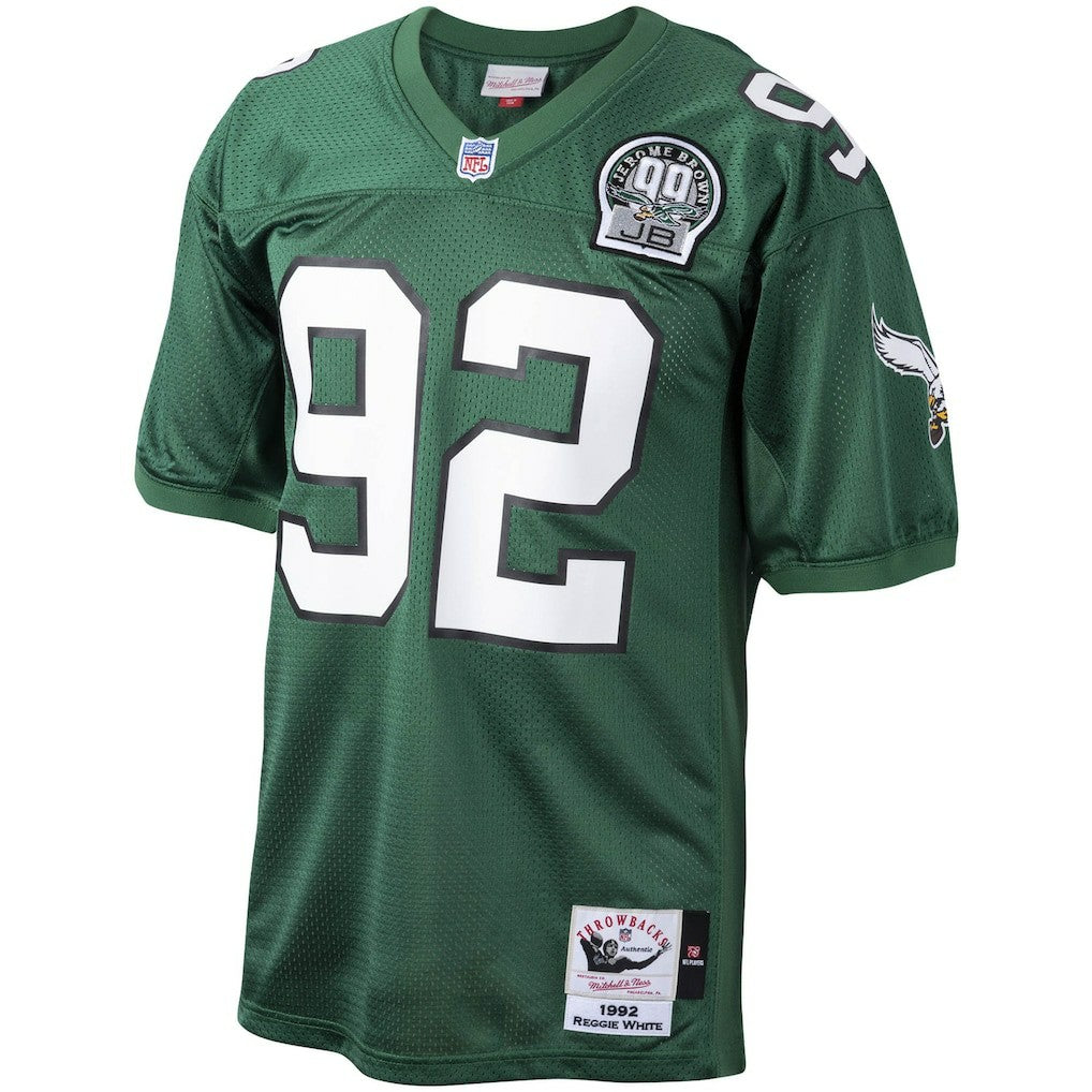 Reggie White Philadelphia Eagles Authentic Throwback Retired Player Jersey Green