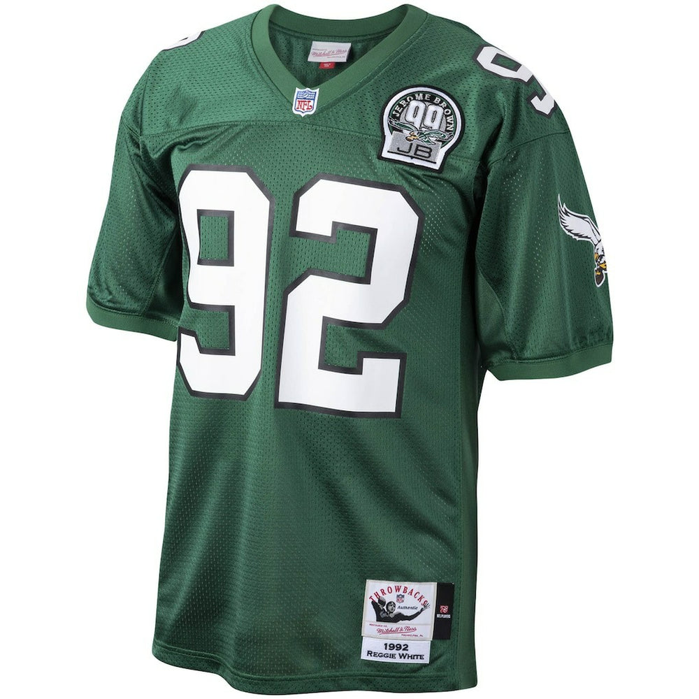 Reggie White Philadelphia Eagles Authentic Throwback Retired Player Jersey Green