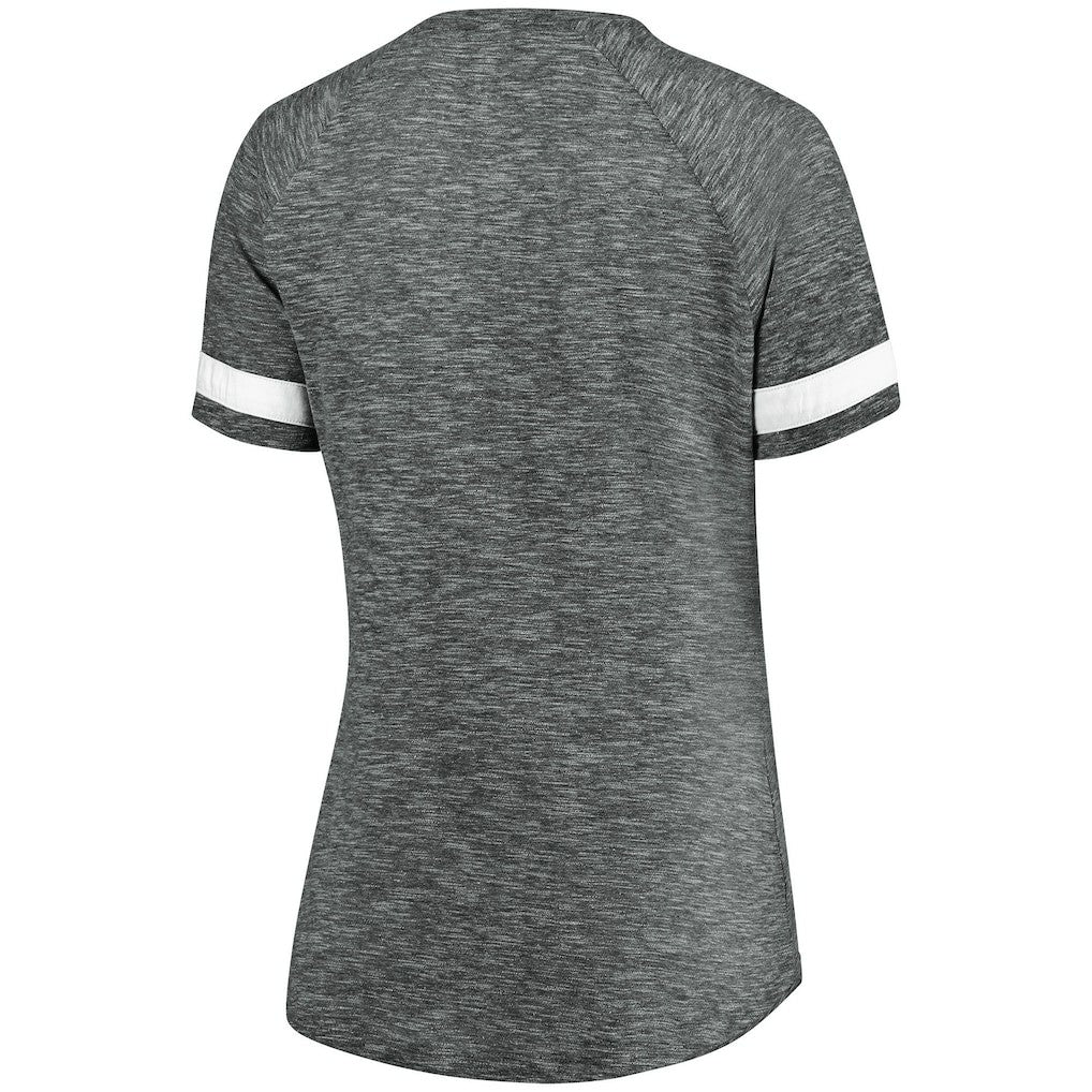 Brooklyn Nets Women's Showtime Winning With Pride Notch Neck T-Shirt Gray/White