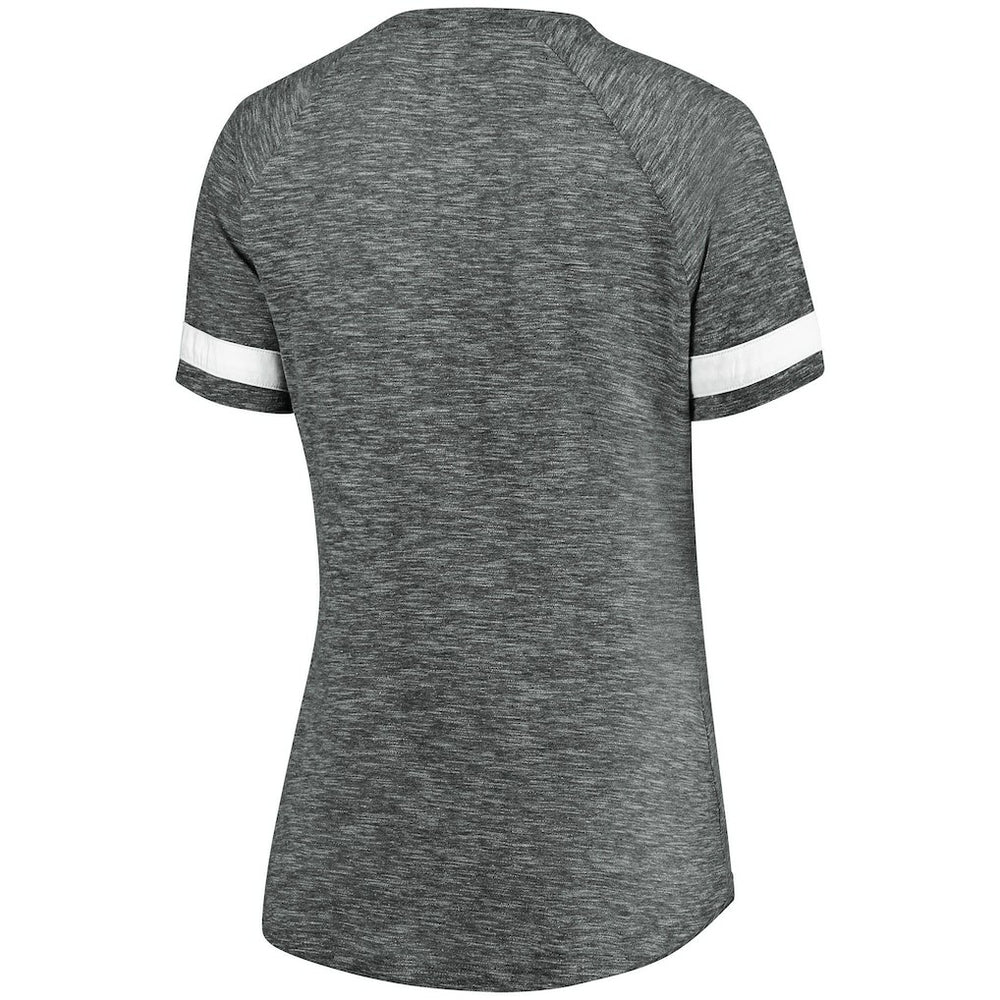 Brooklyn Nets Women's Showtime Winning With Pride Notch Neck T-Shirt Gray/White