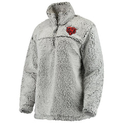 Chicago Bears Women's Sherpa Quarter-Zip Pullover Jacket Gray