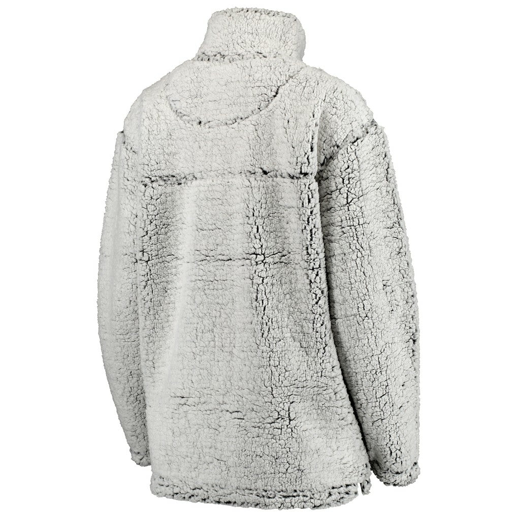 Chicago Bears Women's Sherpa Quarter-Zip Pullover Jacket Gray