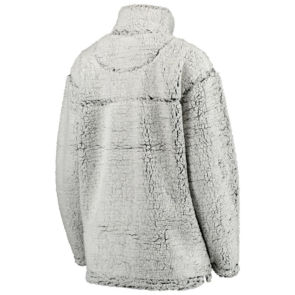 Chicago Bears Women's Sherpa Quarter-Zip Pullover Jacket Gray