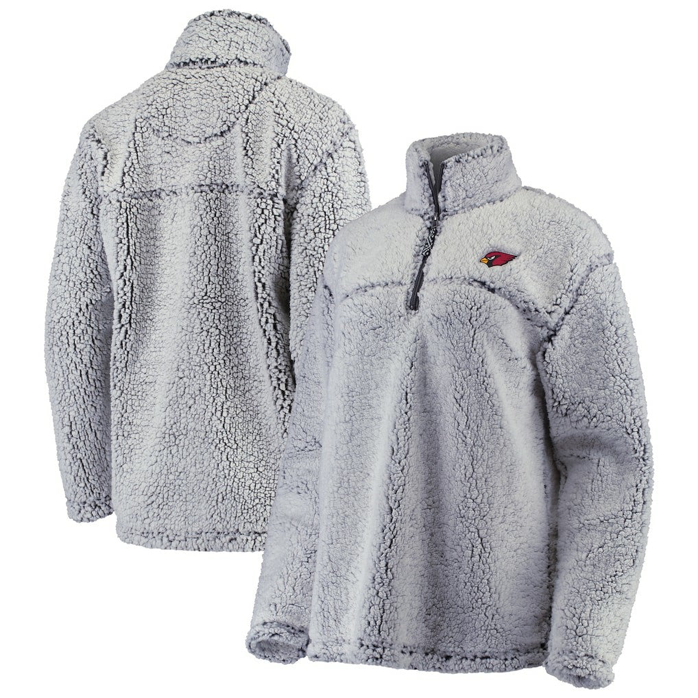 Arizona Cardinals G-III 4Her by Carl Banks Women's Sherpa Quarter-Zip Pullover Jacket Gray