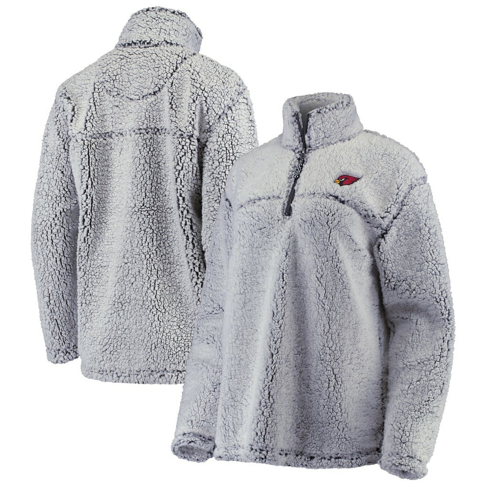 Arizona Cardinals G-III 4Her by Carl Banks Women's Sherpa Quarter-Zip Pullover Jacket Gray