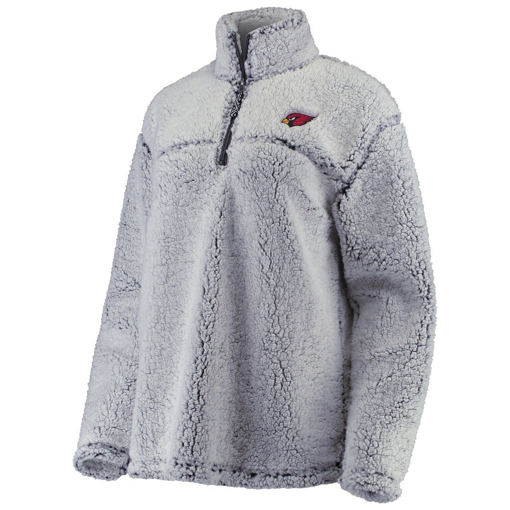 Arizona Cardinals G-III 4Her by Carl Banks Women's Sherpa Quarter-Zip Pullover Jacket Gray