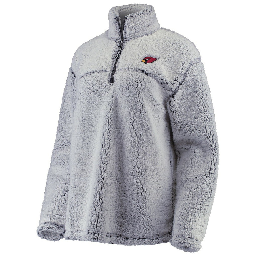 Arizona Cardinals G-III 4Her by Carl Banks Women's Sherpa Quarter-Zip Pullover Jacket Gray