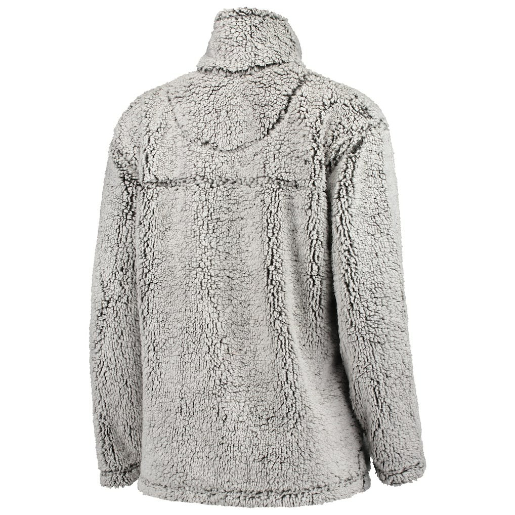 Carolina Panthers G-III 4Her by Carl Banks Women's Sherpa Quarter-Zip Pullover Jacket Gray
