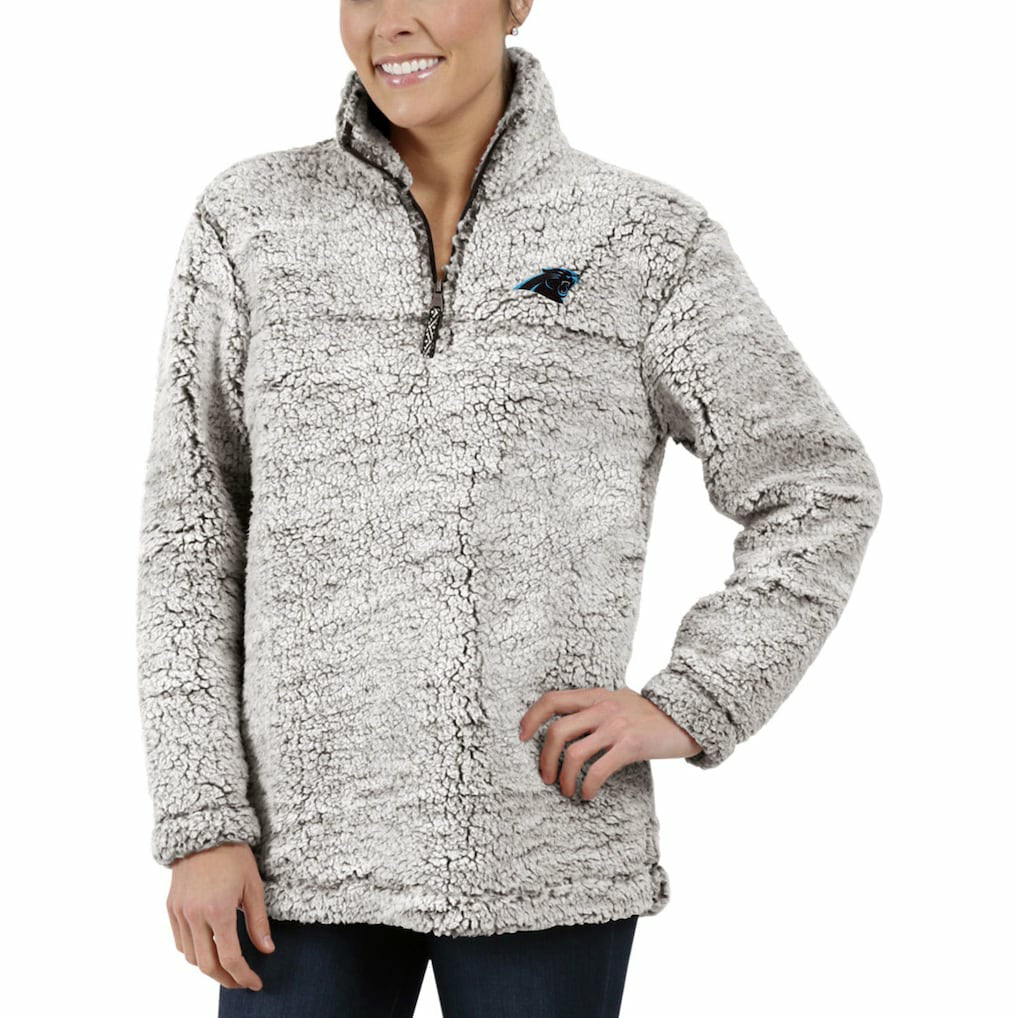 Carolina Panthers G-III 4Her by Carl Banks Women's Sherpa Quarter-Zip Pullover Jacket Gray