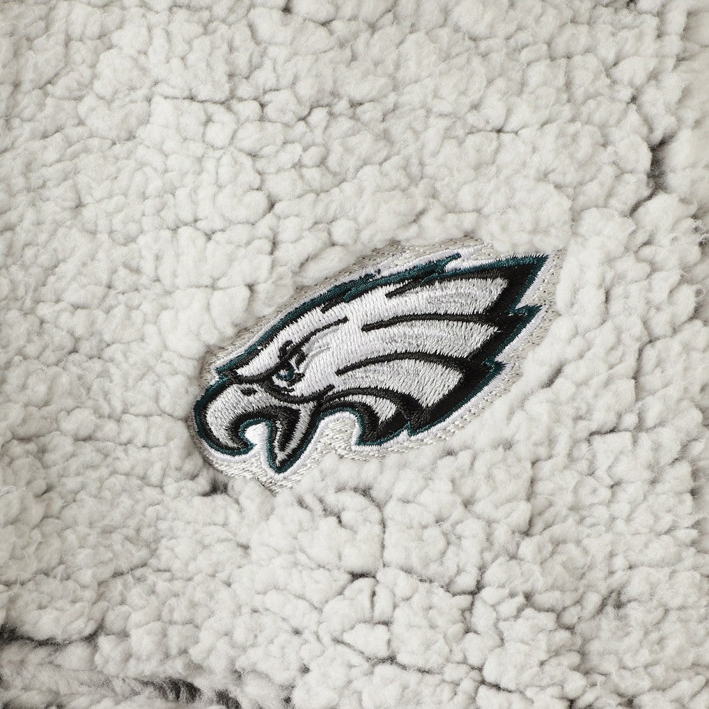 Philadelphia Eagles Women's Sherpa Quarter-Zip Pullover Jacket Gray