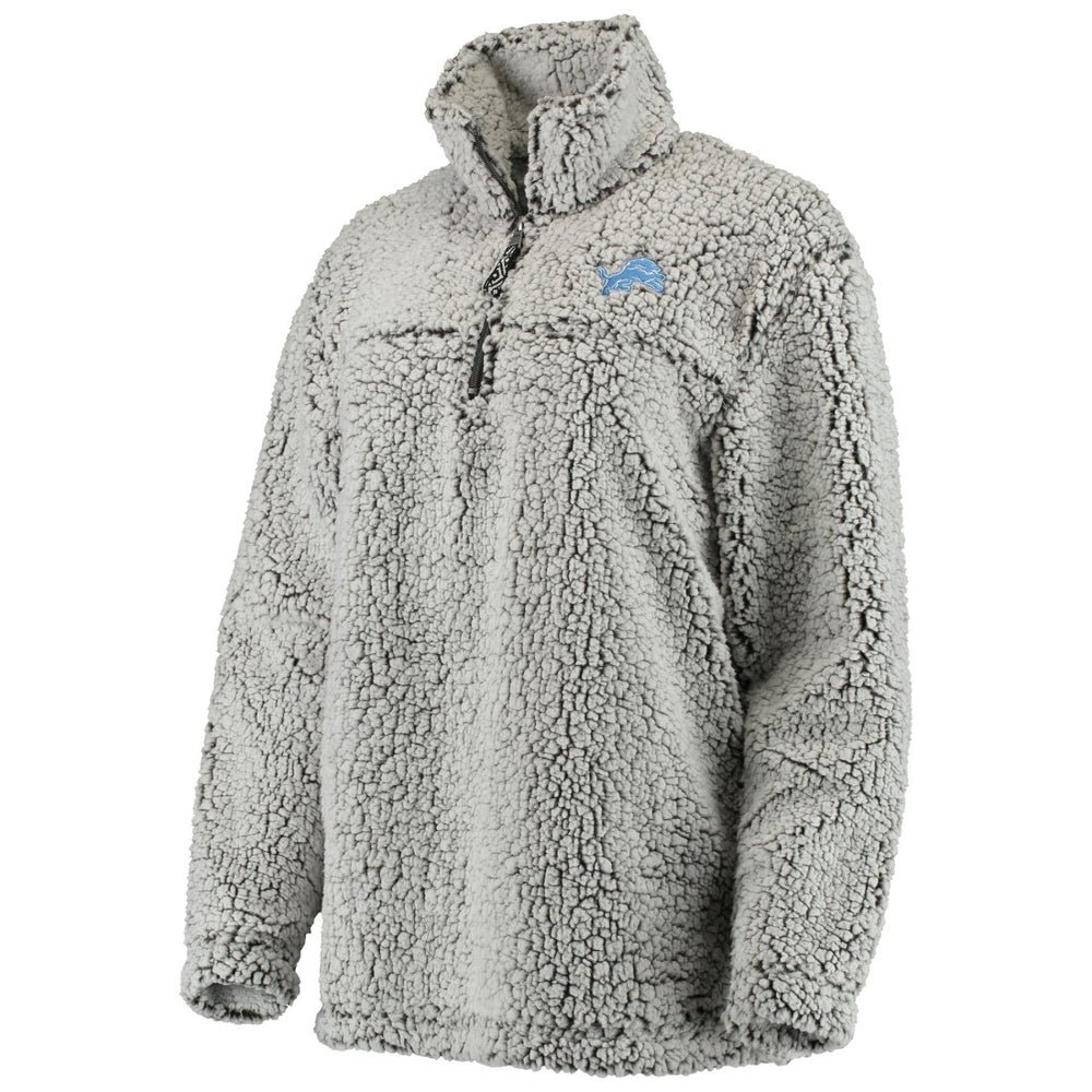 Detroit Lions Women's Sherpa Quarter-Zip Pullover Jacket Gray