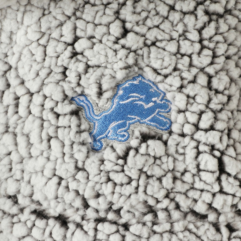 Detroit Lions Women's Sherpa Quarter-Zip Pullover Jacket Gray