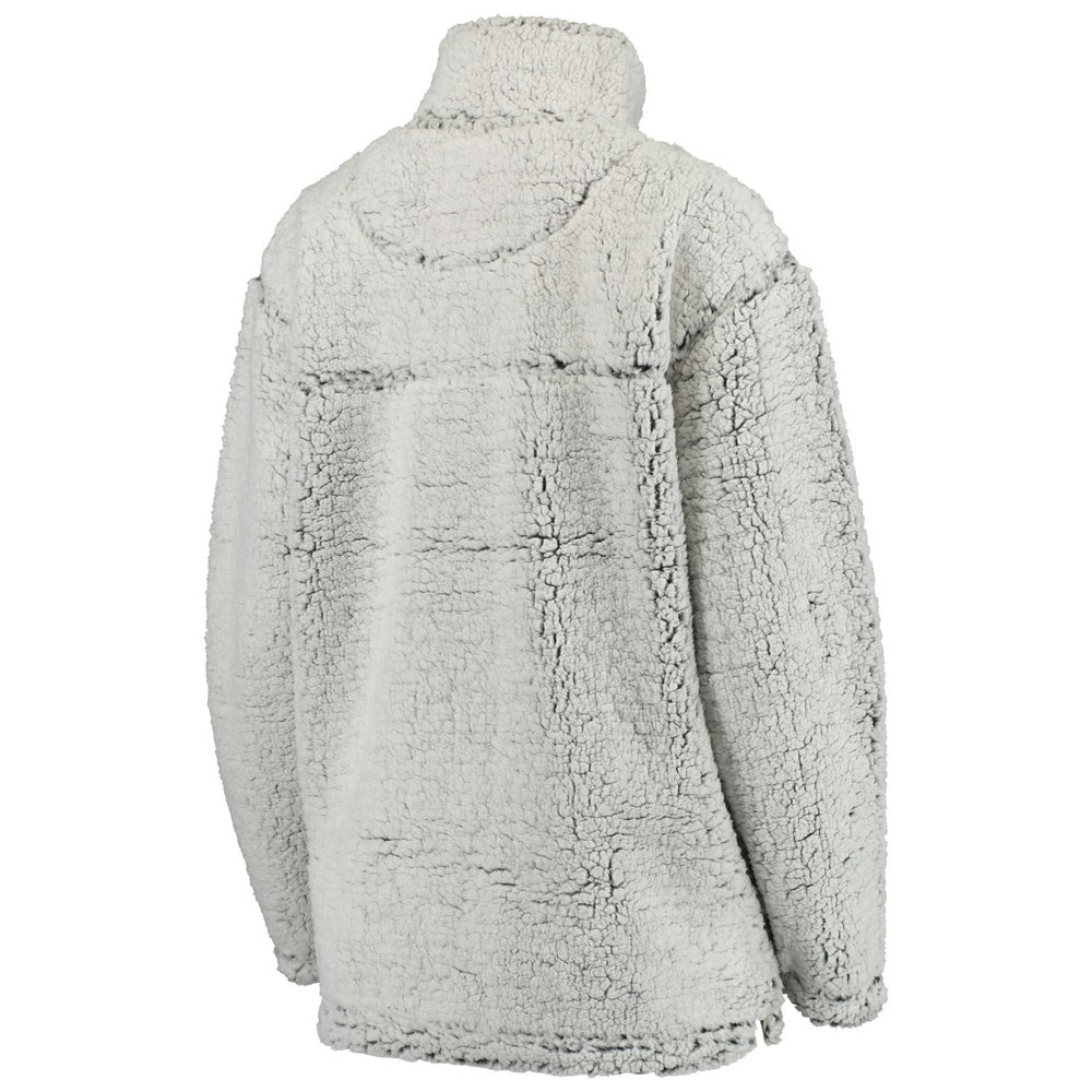 Green Bay Packers Women's Sherpa Quarter-Zip Pullover Jacket Gray