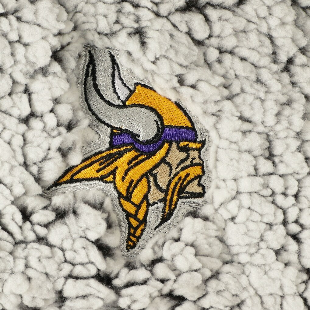 Minnesota Vikings Women's Sherpa Quarter-Zip Pullover Jacket Gray