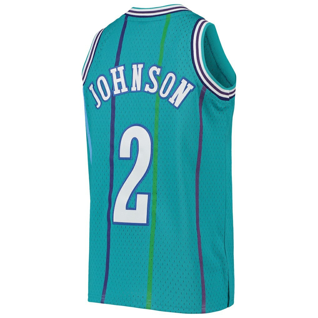Larry Johnson Charlotte Hornets Youth 1992/93 Hardwood Classics Swingman Jersey Teal
