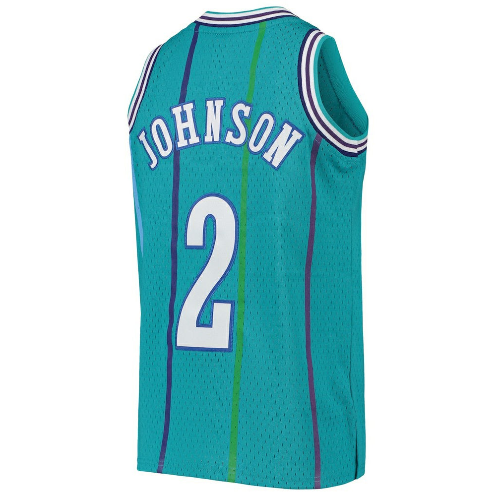Larry Johnson Charlotte Hornets Youth 1992/93 Hardwood Classics Swingman Jersey Teal