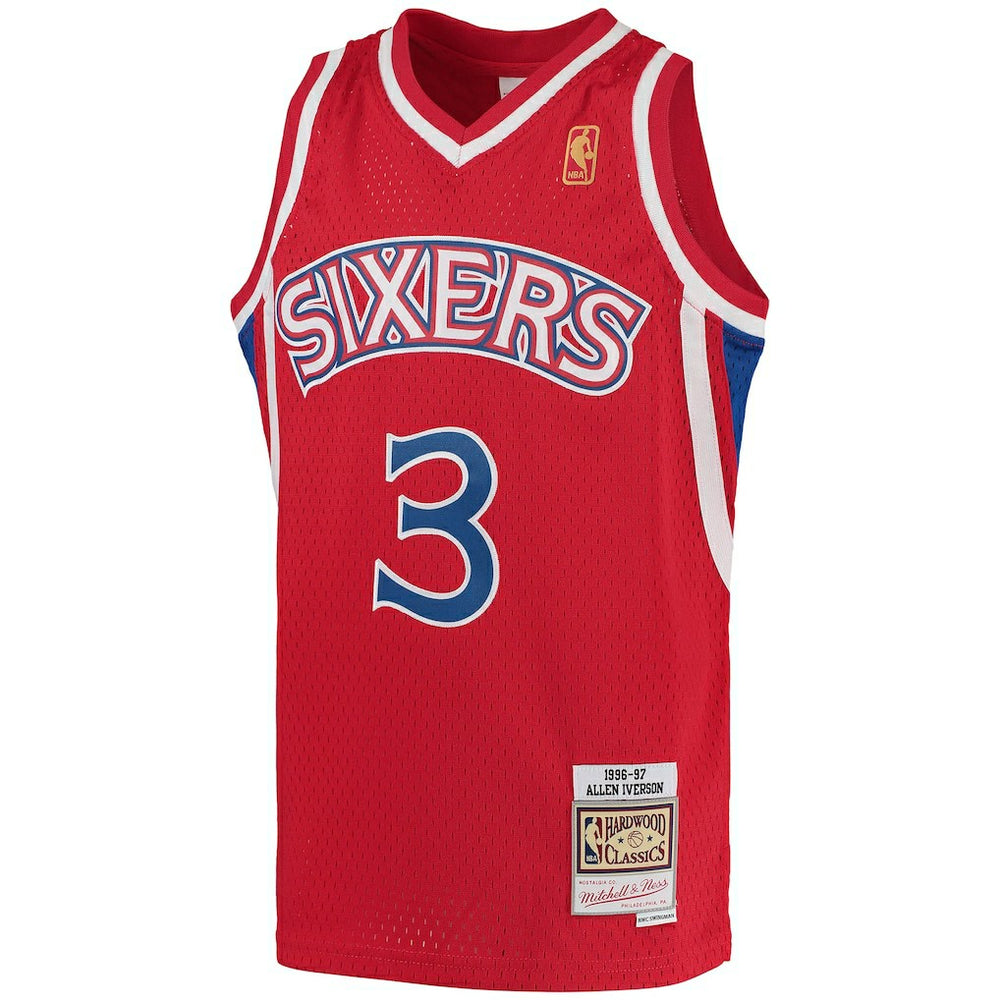 Allen Iverson Philadelphia 76ers Youth 1996/97 Hardwood Classics Swingman Throwback Jersey Red